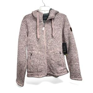 Free Country Mountain Fleece Heather Pink Zip-Up Hoodie Small NWT